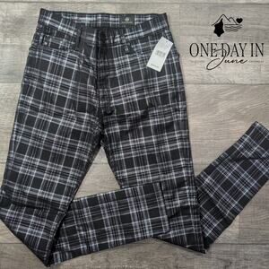 AG Adriano Goldschmied Farrah High Rise Skinny Jeans Plaid NWT Size 2 (26)